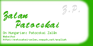 zalan patocskai business card